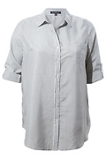 Buttoned Front Striped Top