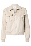 Faux Suede Collared Jacket
