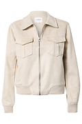 Faux Suede Collared Jacket