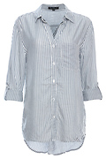 Buttoned Front Striped Top