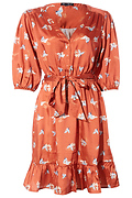 V-Neck Ruffled Hem Dress